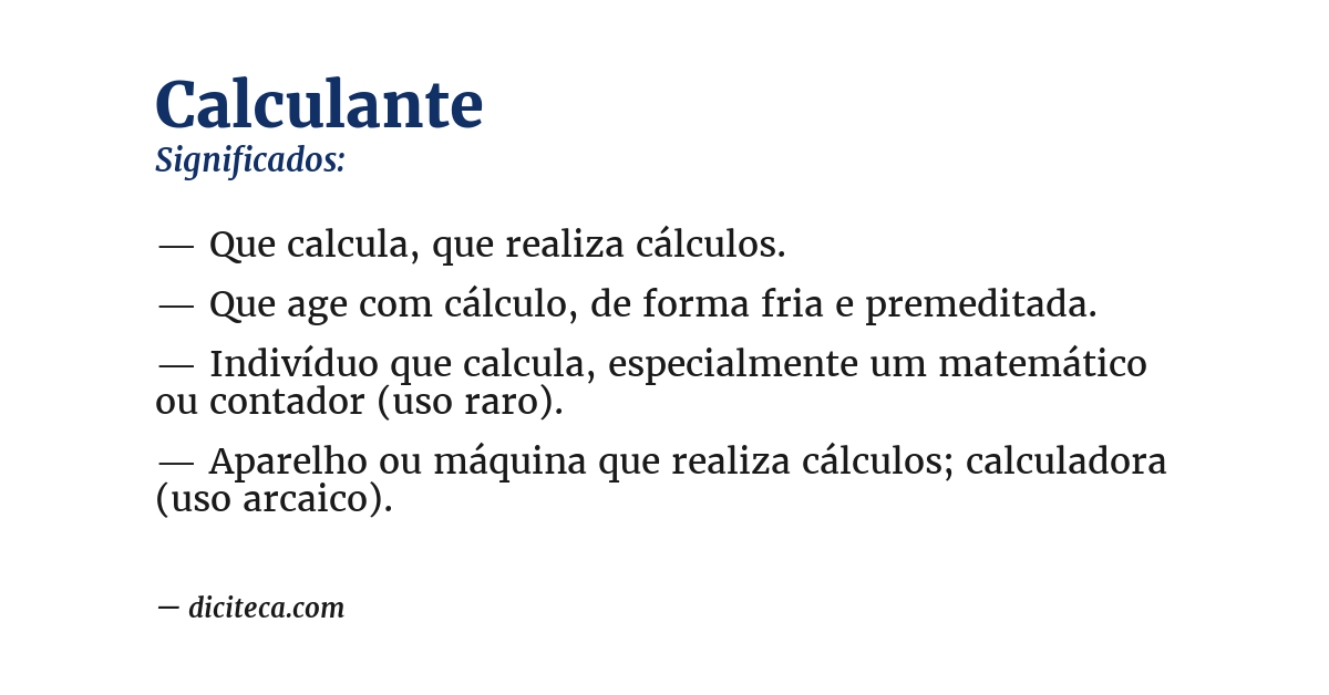 Significado de calculante