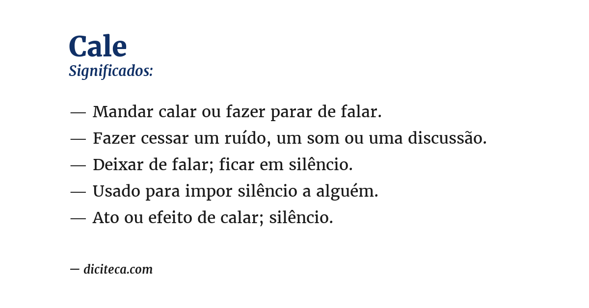Significado de cale