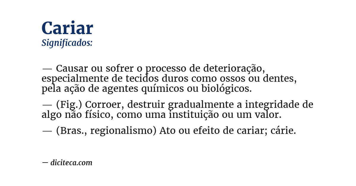 Significado de cariar