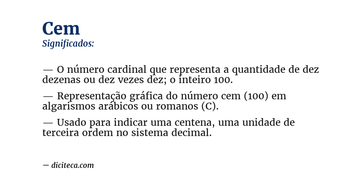 Significado de cem