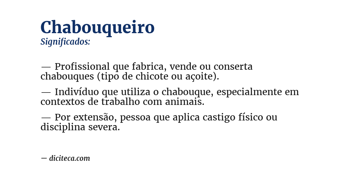 Significado de chabouqueiro
