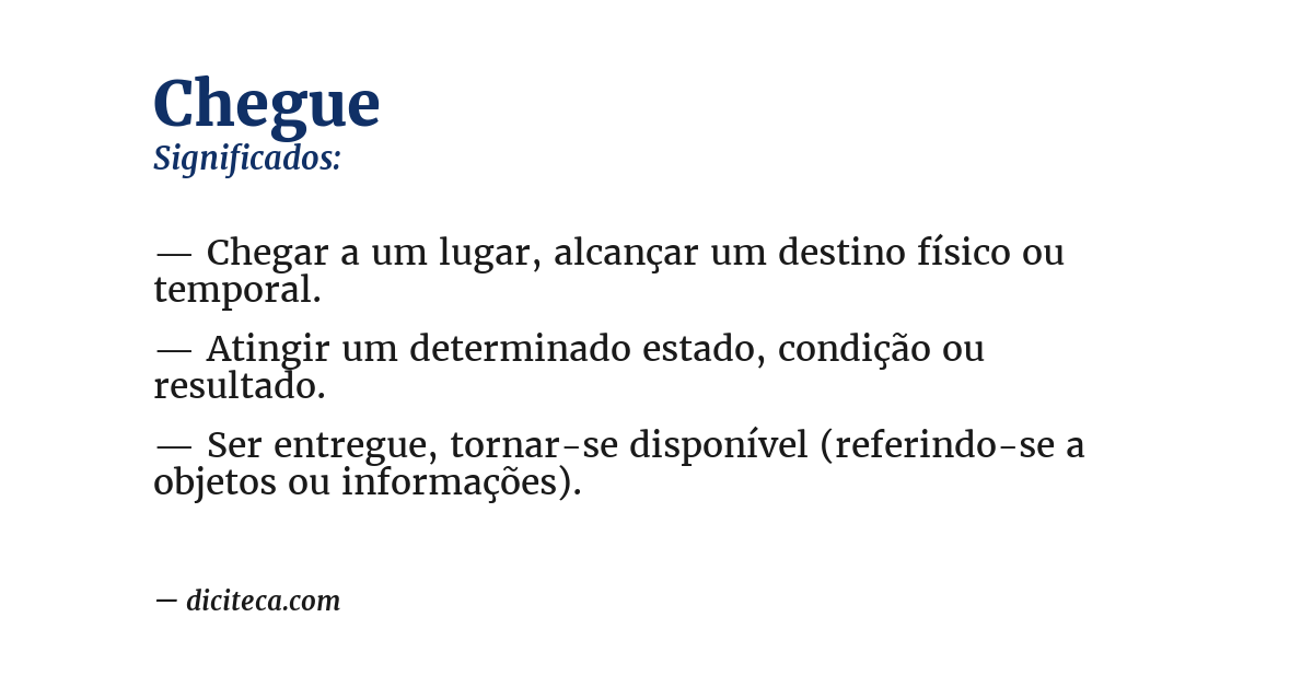 Significado de chegue