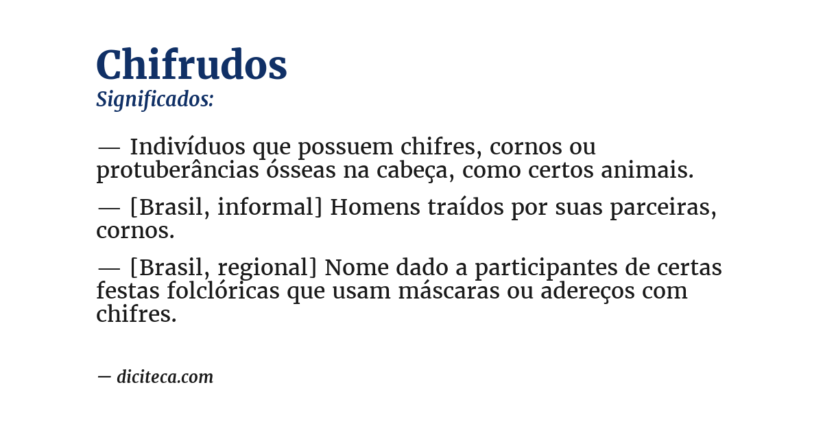 Significado de chifrudos