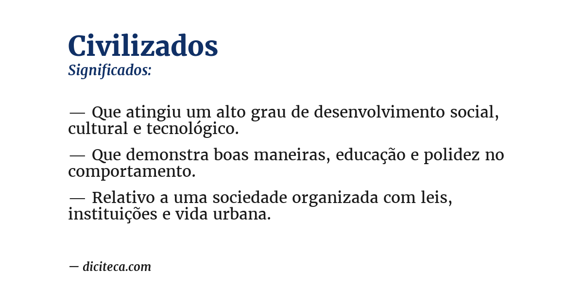 Significado de civilizados