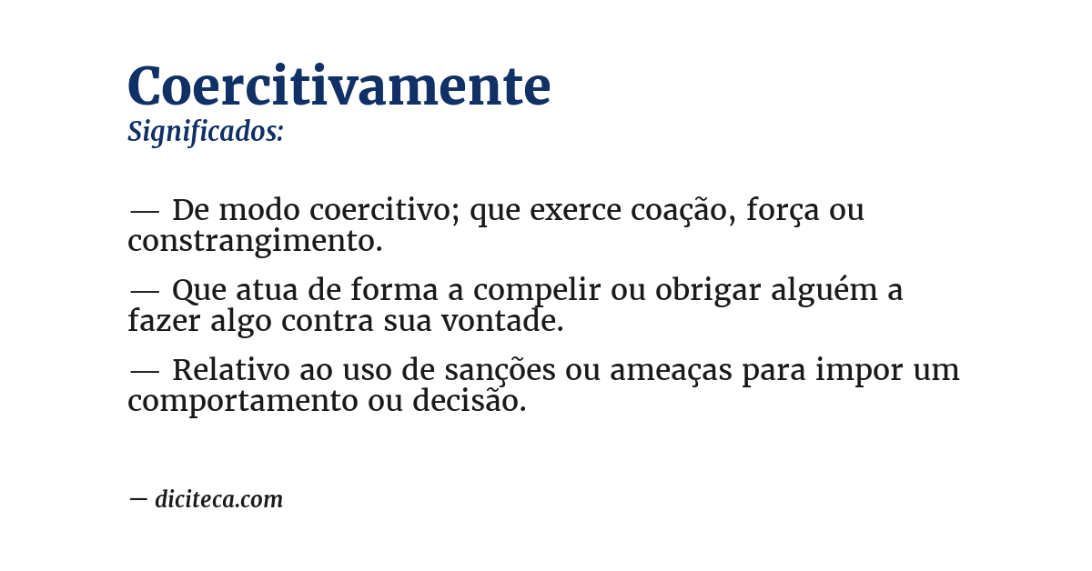 Significado de coercitivamente
