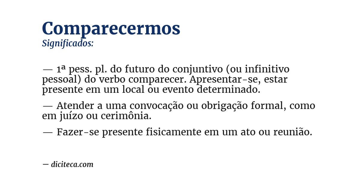 Significado de comparecermos