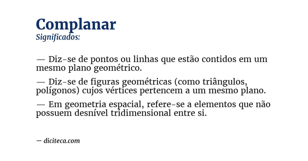 Significado de complanar