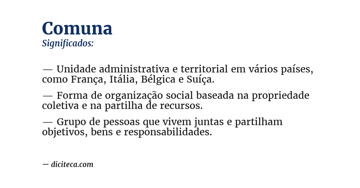 Significado de comuna