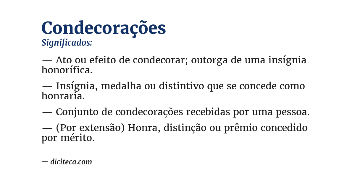 Significado de condecorações