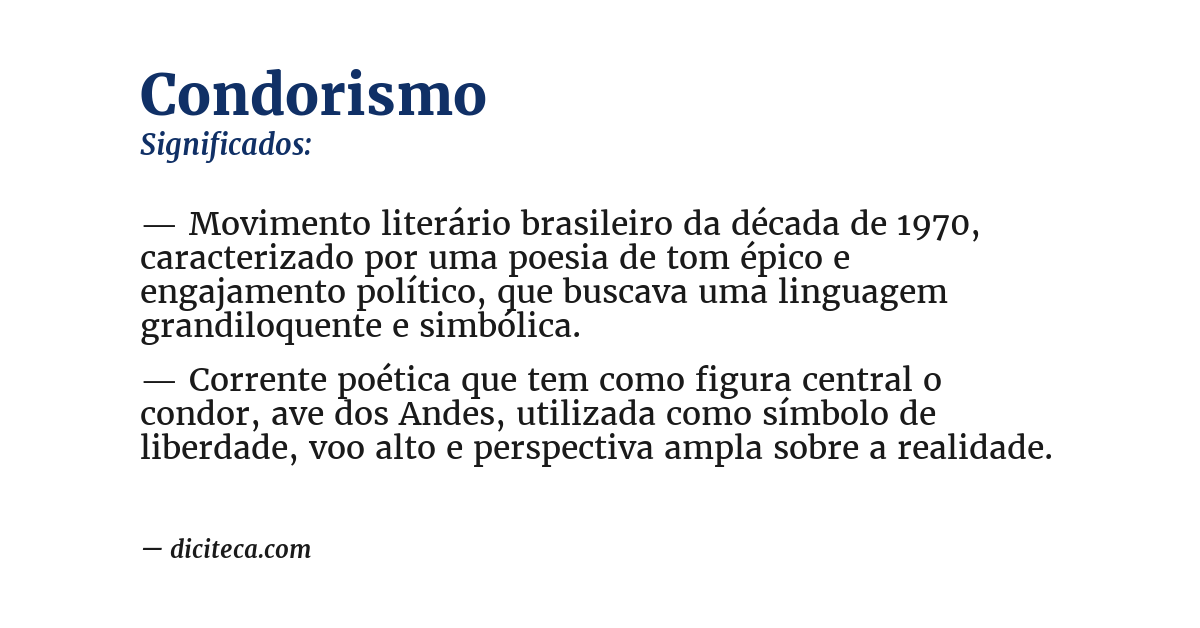 Significado de condorismo