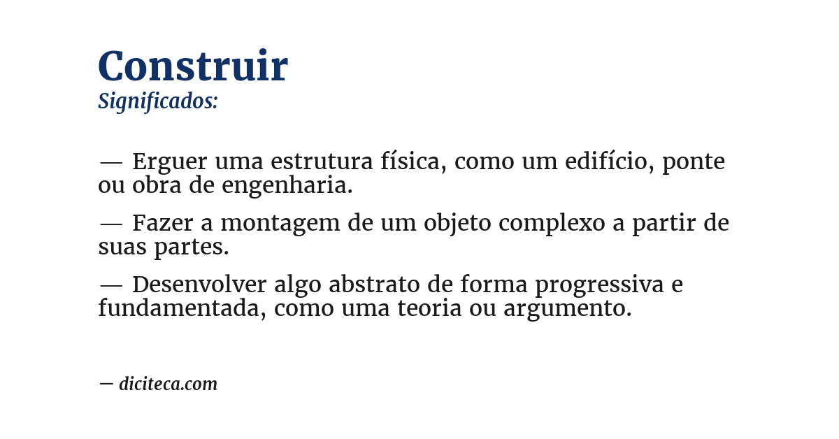 Significado de construir