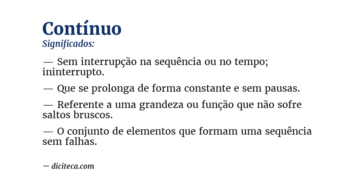 Significado de contínuo