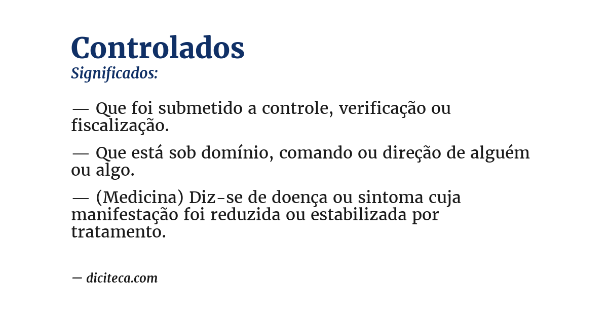 Significado de controlados