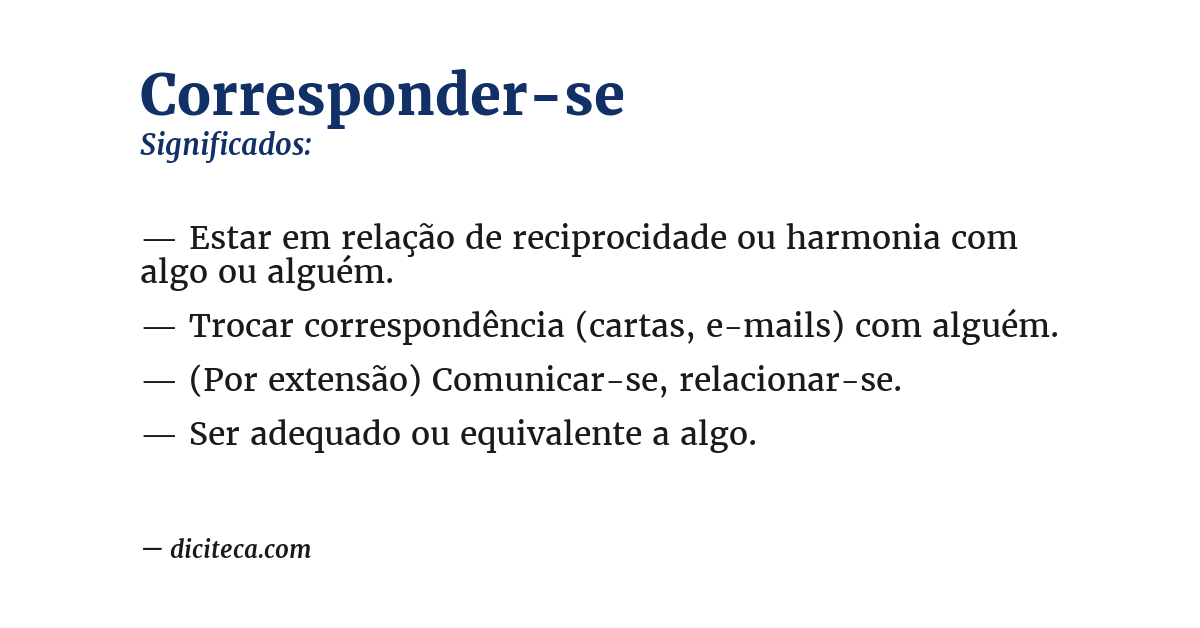 Significado de corresponder-se