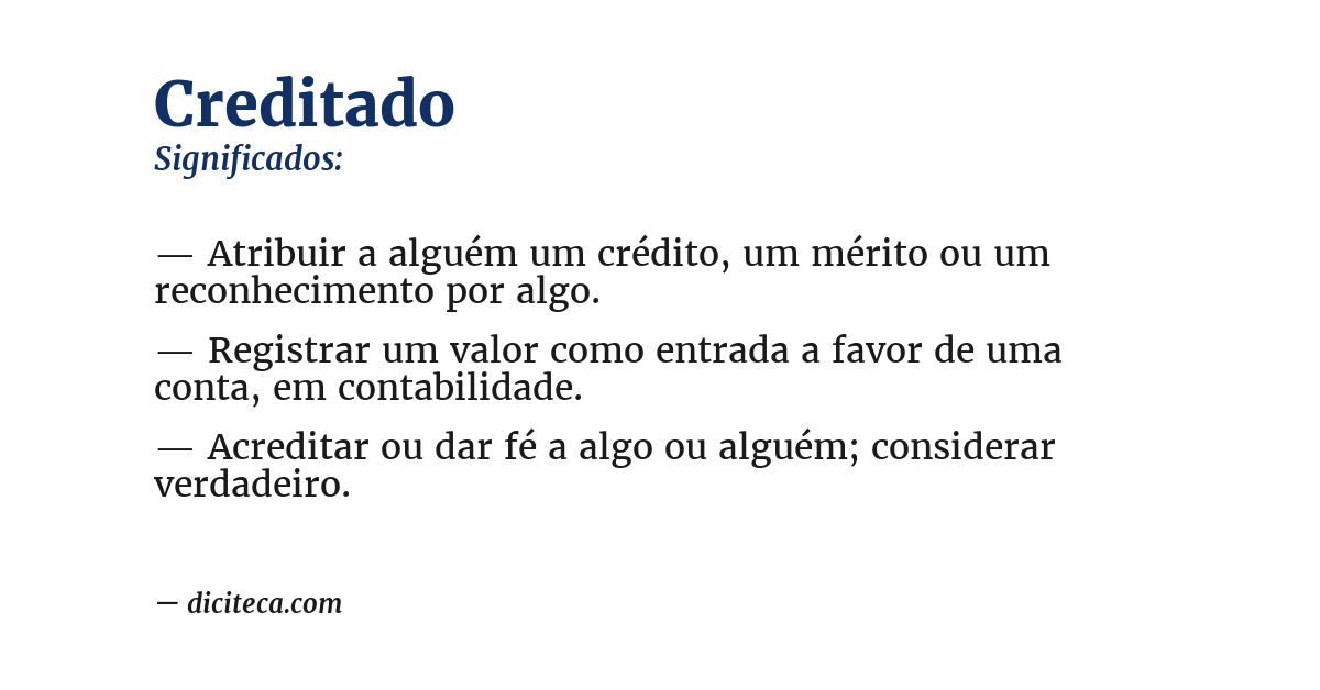 Significado de creditado