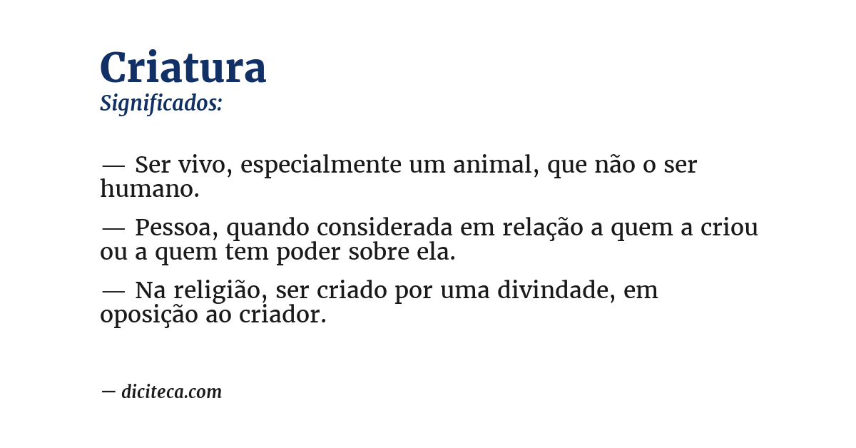 Significado de criatura