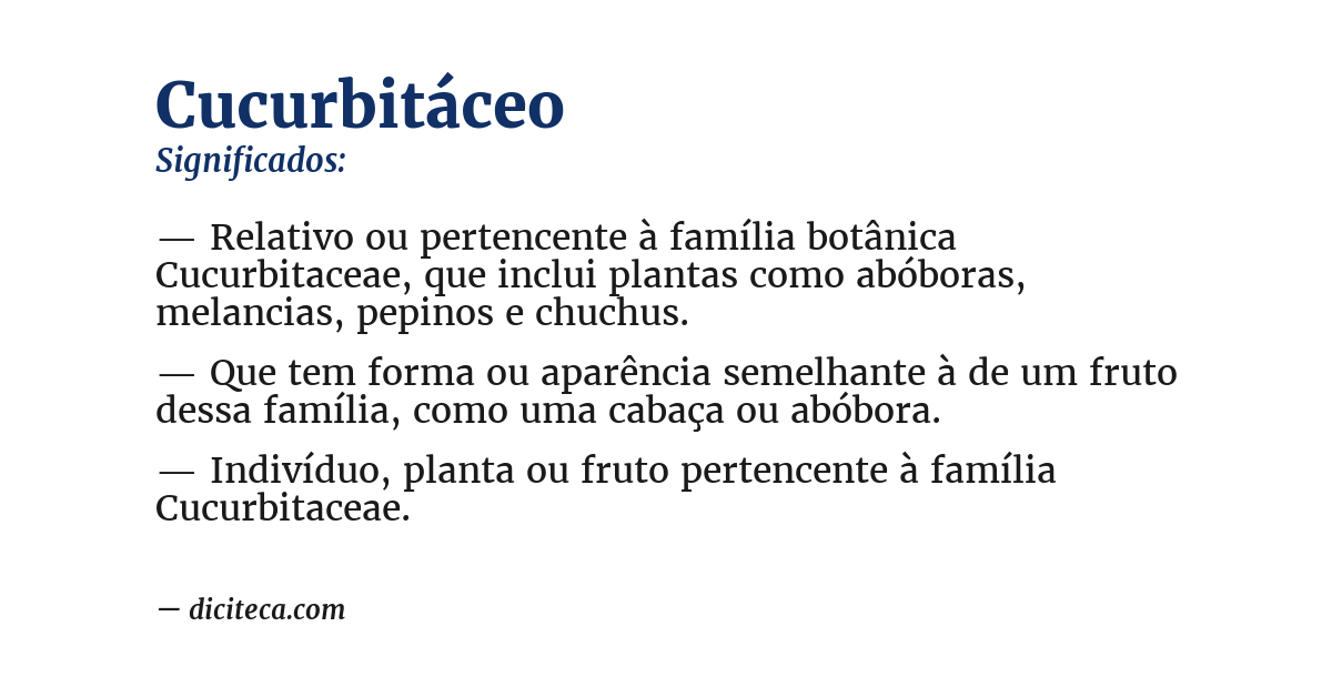 Significado de cucurbitáceo
