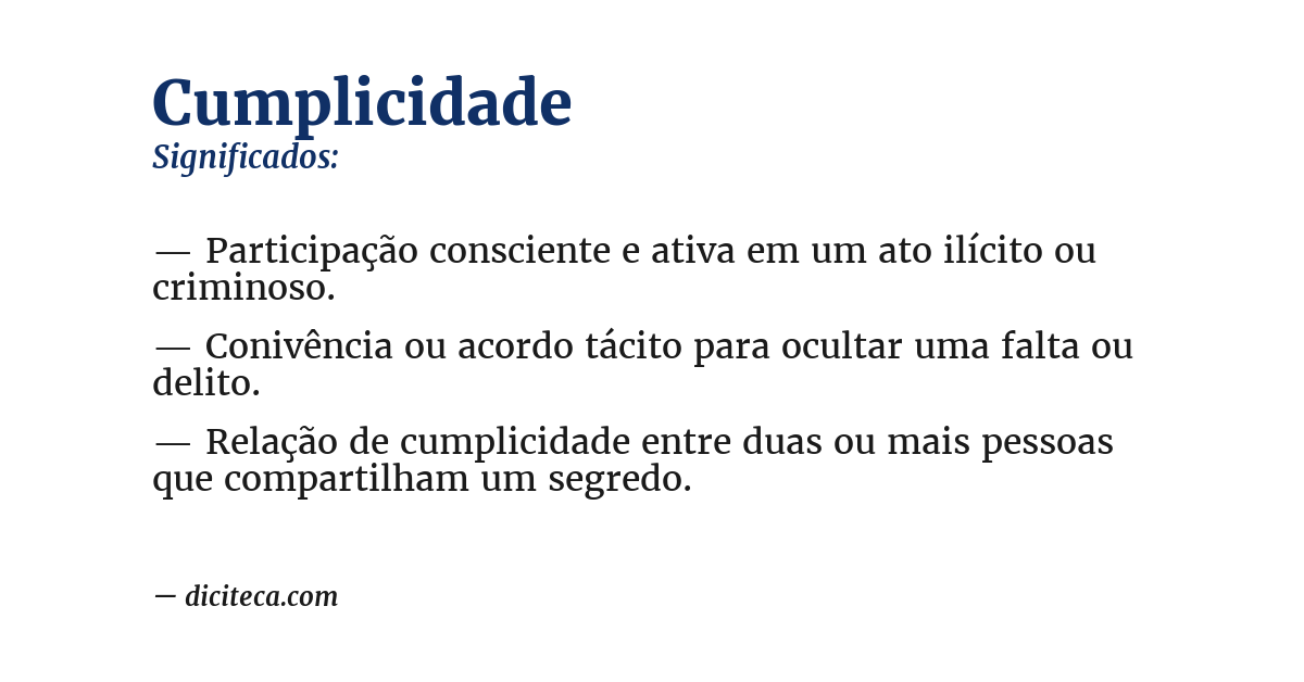 Significado de cumplicidade