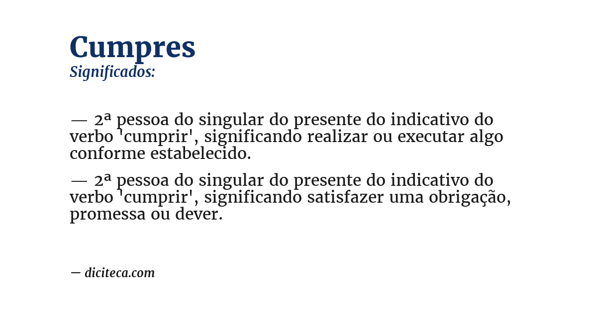 Significado de cumpres