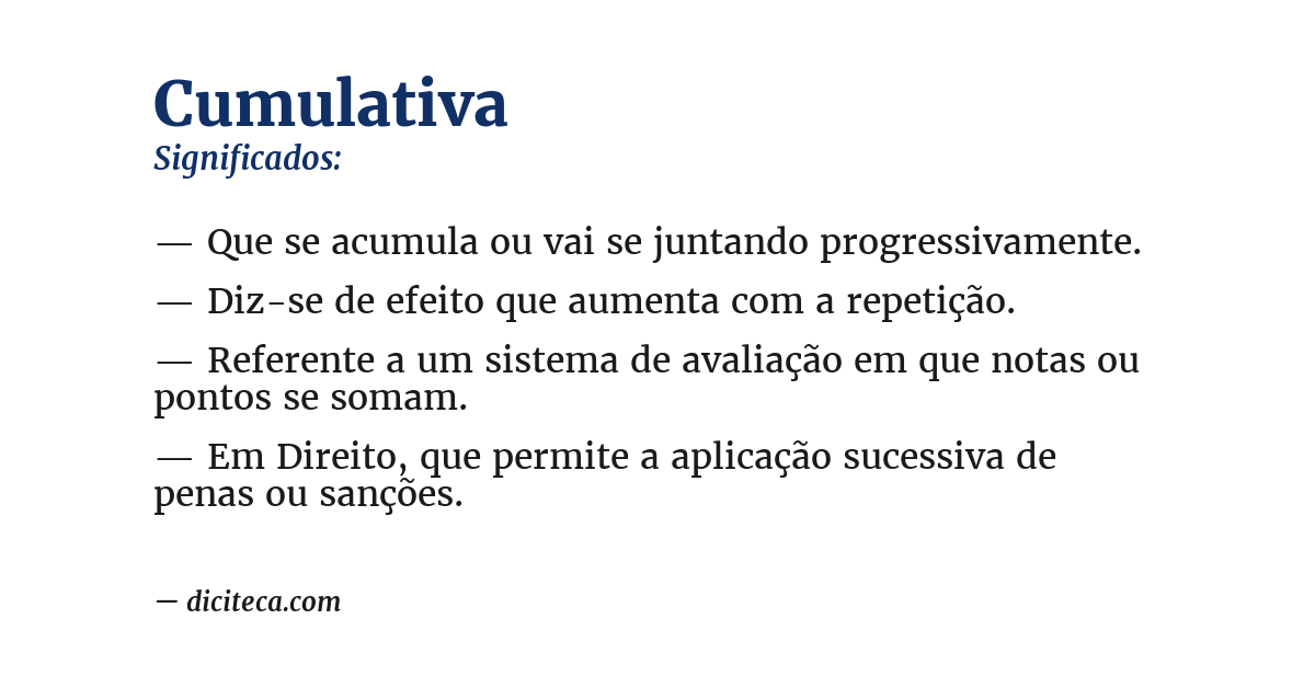 Significado de cumulativa
