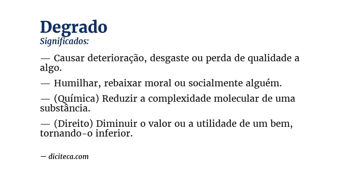 Significado de degrado