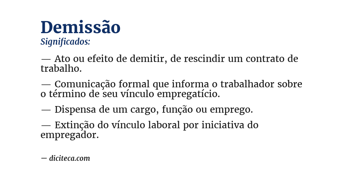 Significado de demissão