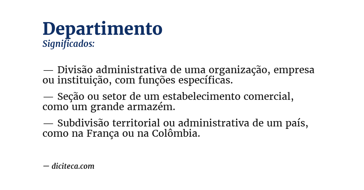 Significado de departimento