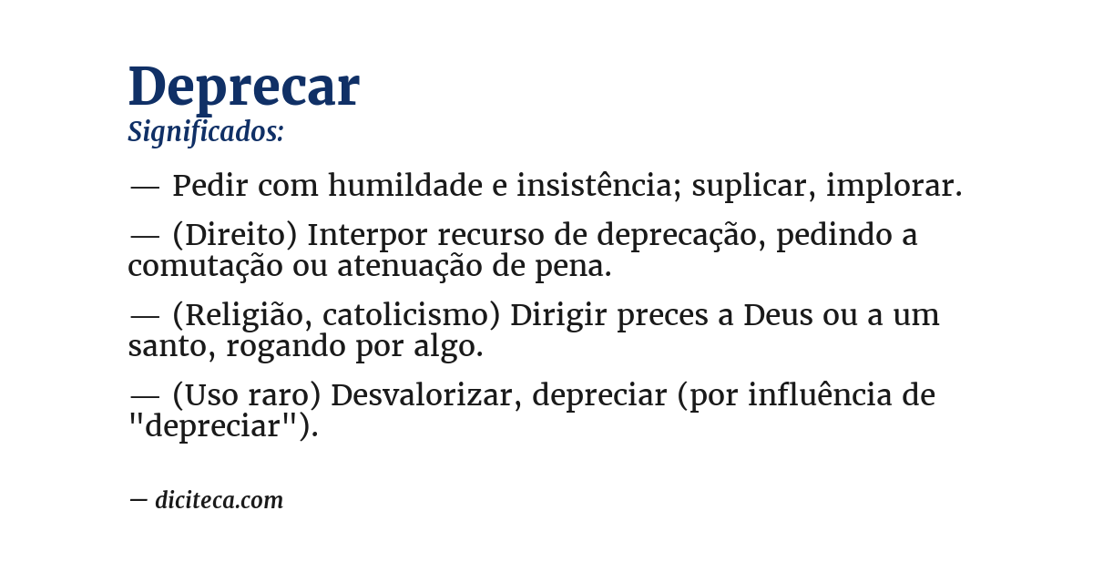 Significado de deprecar