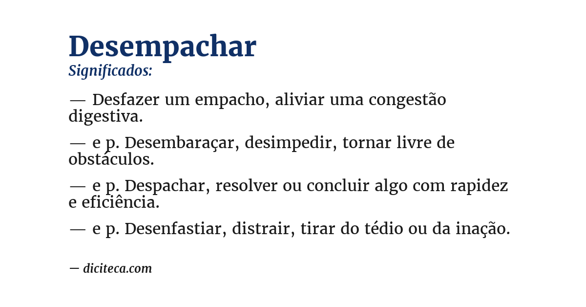 Significado de desempachar