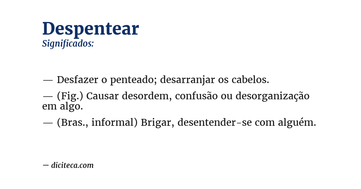 Significado de despentear