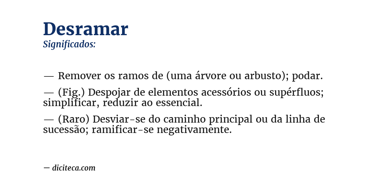 Significado de desramar