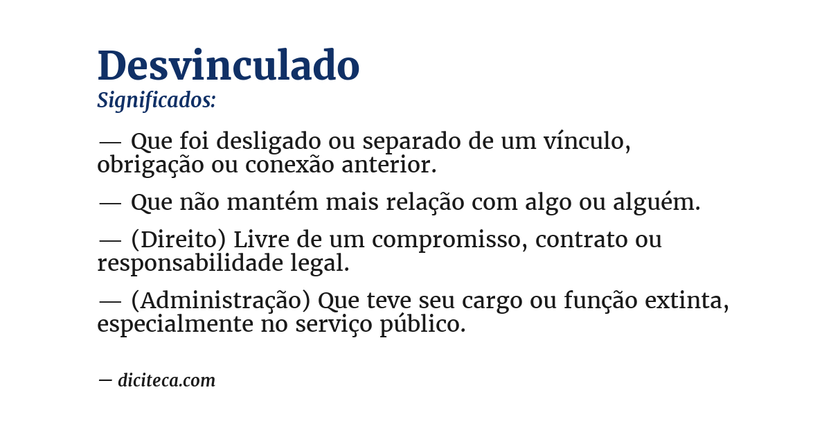 Significado de desvinculado