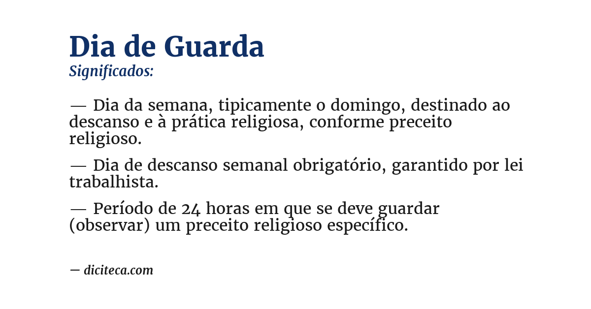 Significado de dia de guarda