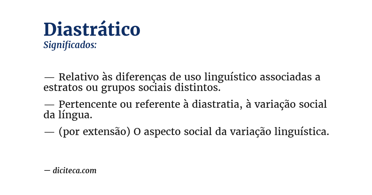 Significado de diastrático