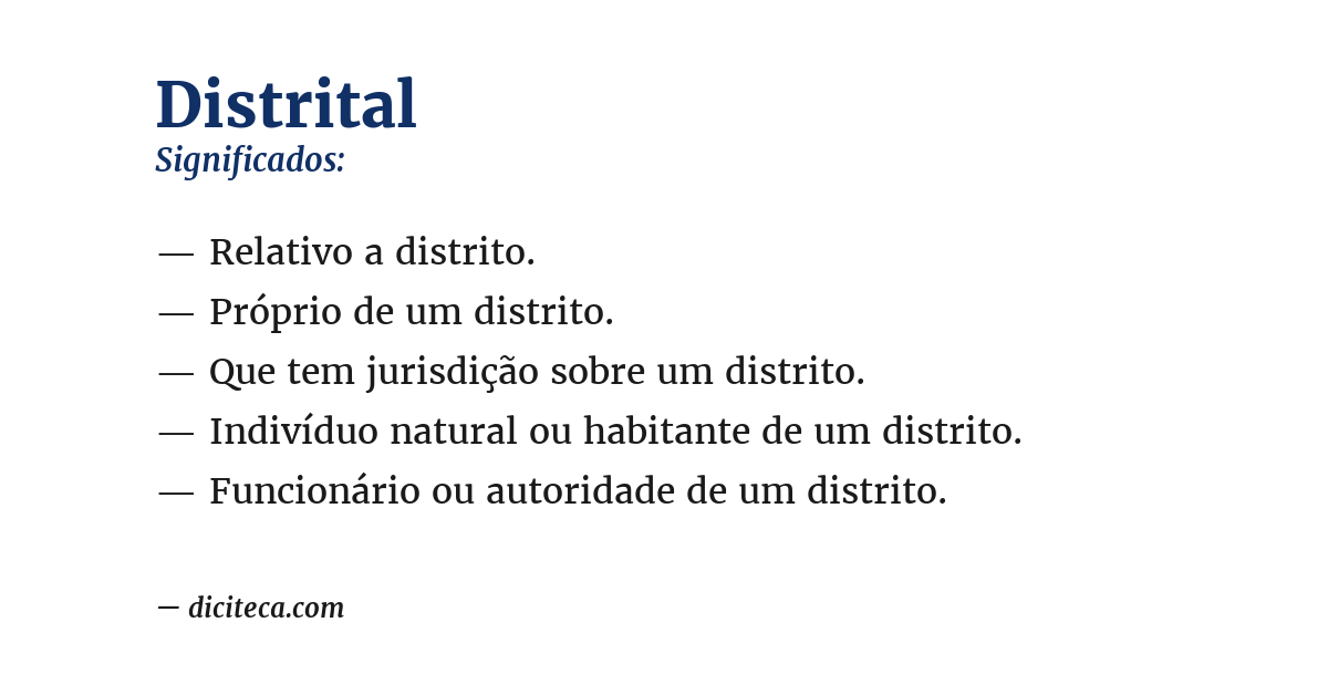 Significado de distrital
