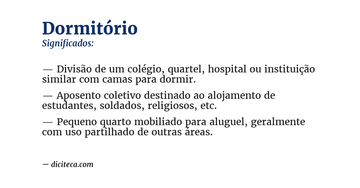 Significado de dormitório