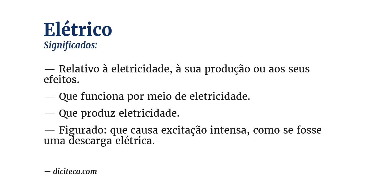 Significado de elétrico