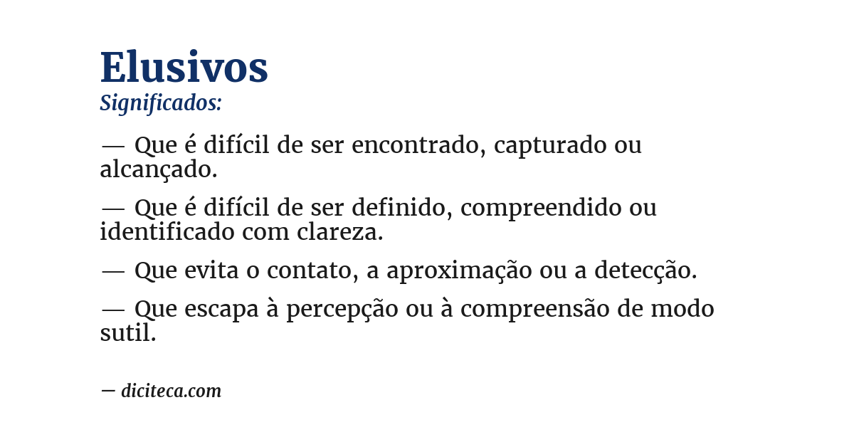 Significado de elusivos
