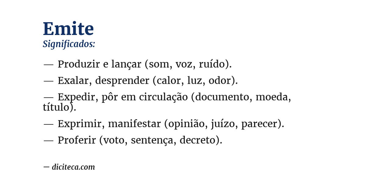 Significado de emite