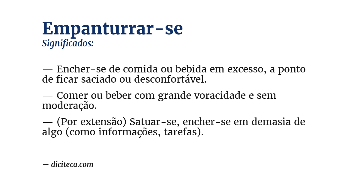 Significado de empanturrar-se