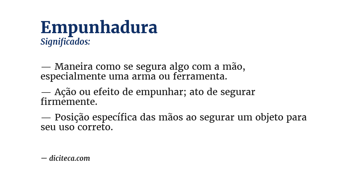 Significado de empunhadura