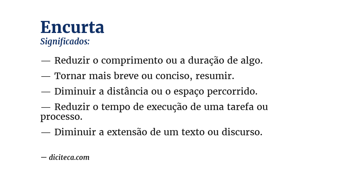 Significado de encurta