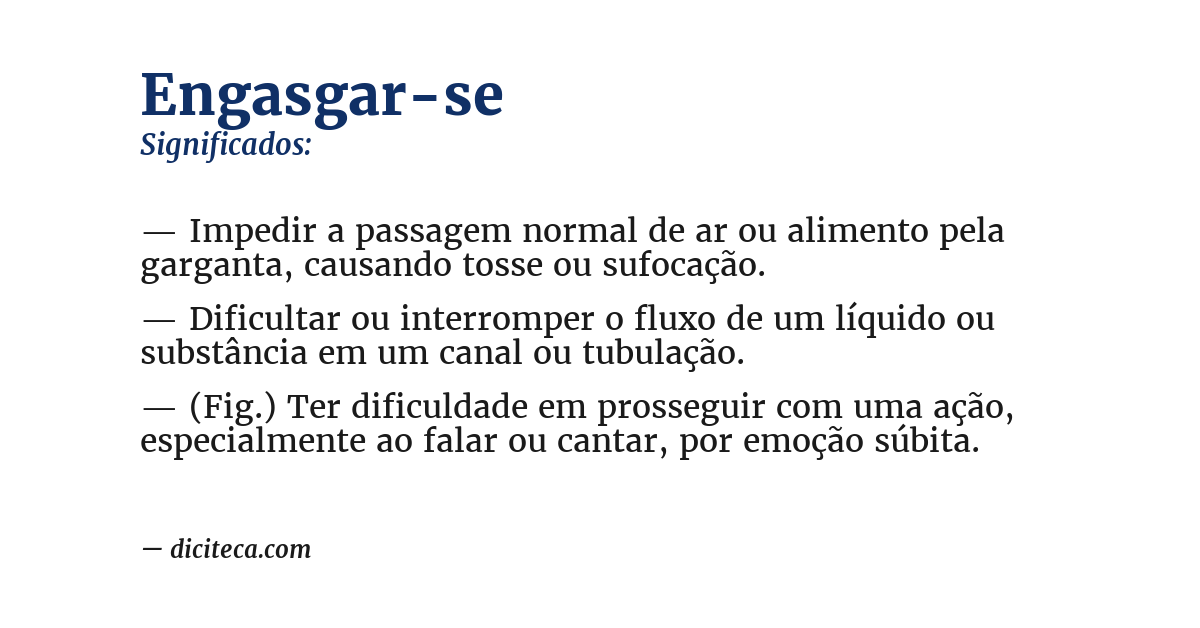 Significado de engasgar-se