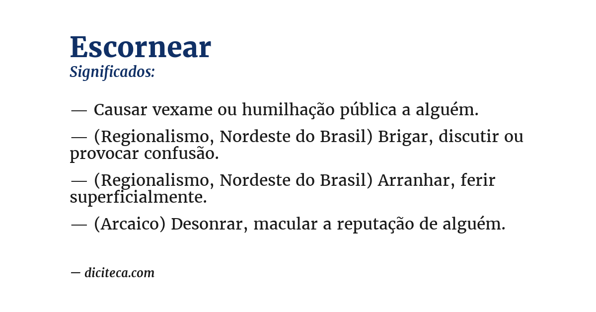Significado de escornear