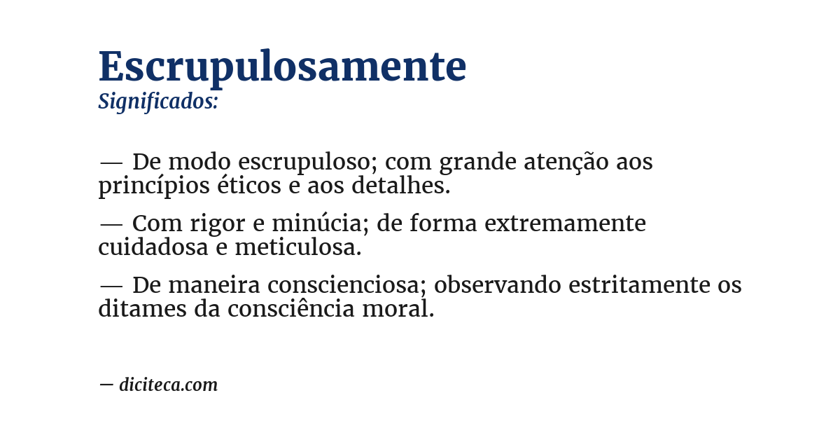 Significado de escrupulosamente