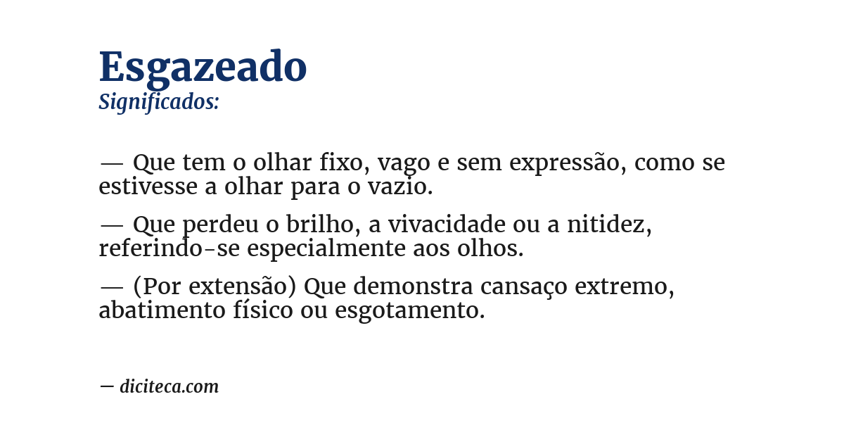 Significado de esgazeado