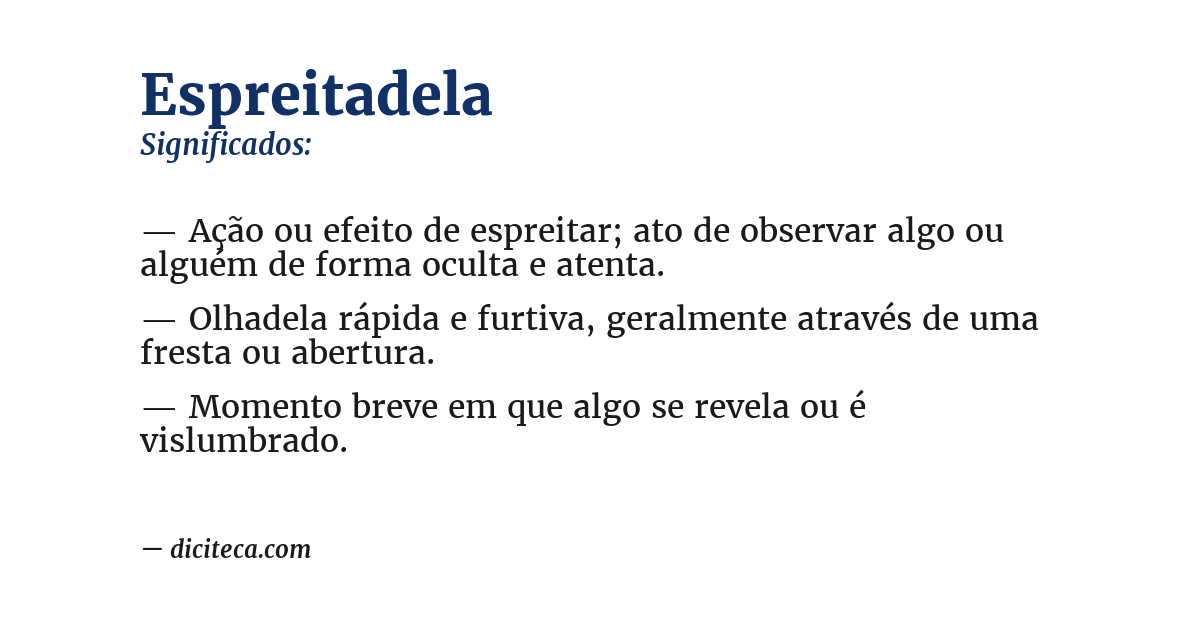 Significado de espreitadela