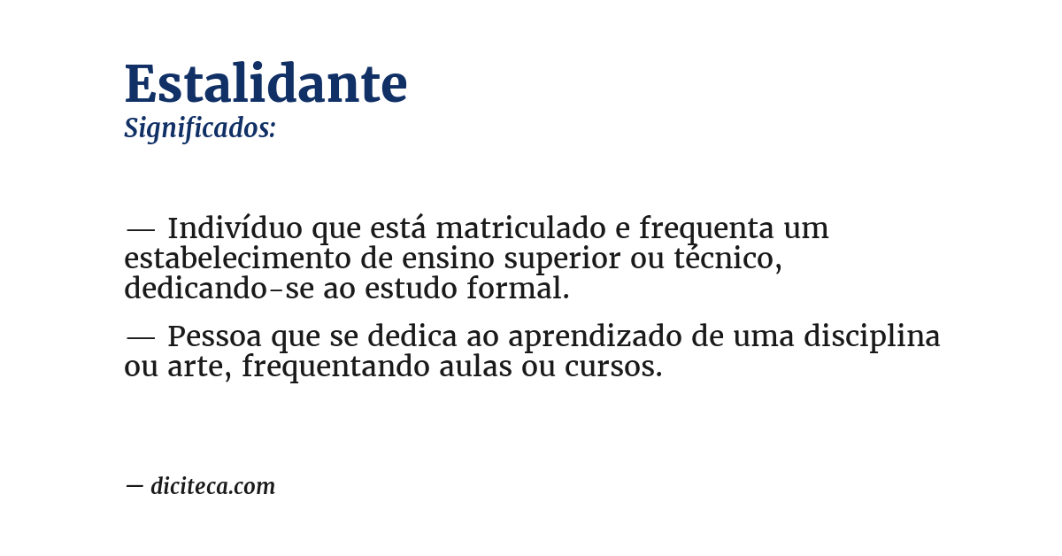 Significado de estalidante