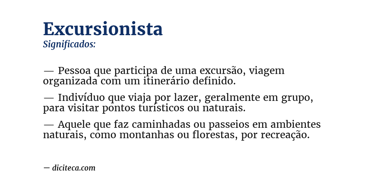 Significado de excursionista