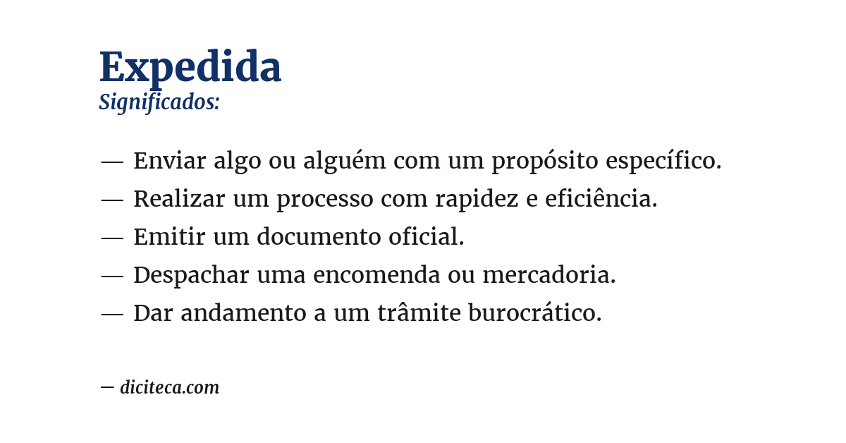 Significado de expedida